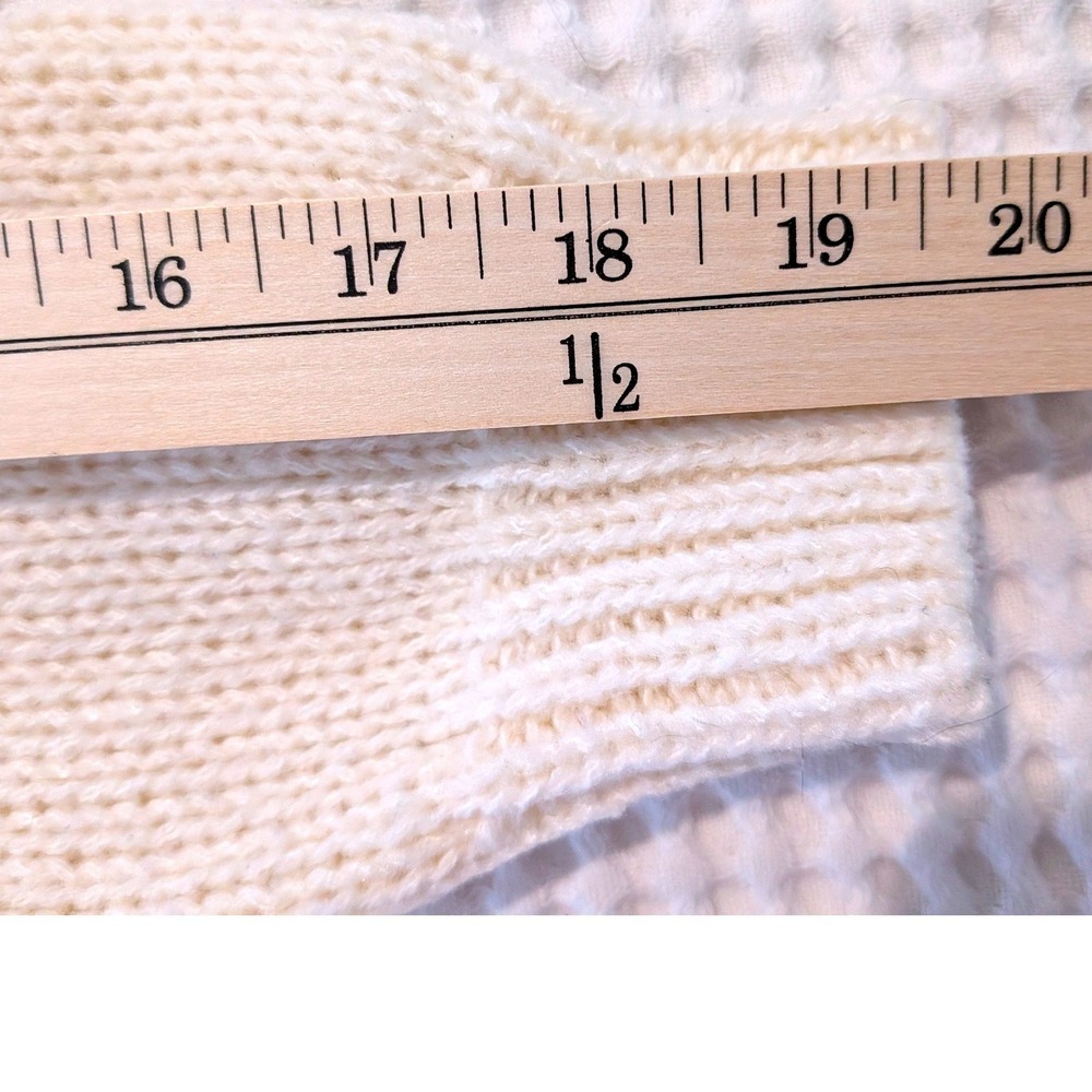 Luna Ivy Strawberry Cardigan Cream Knit Pink Applique V-Neck Sweater CA9525 L - Picture 8 of 8